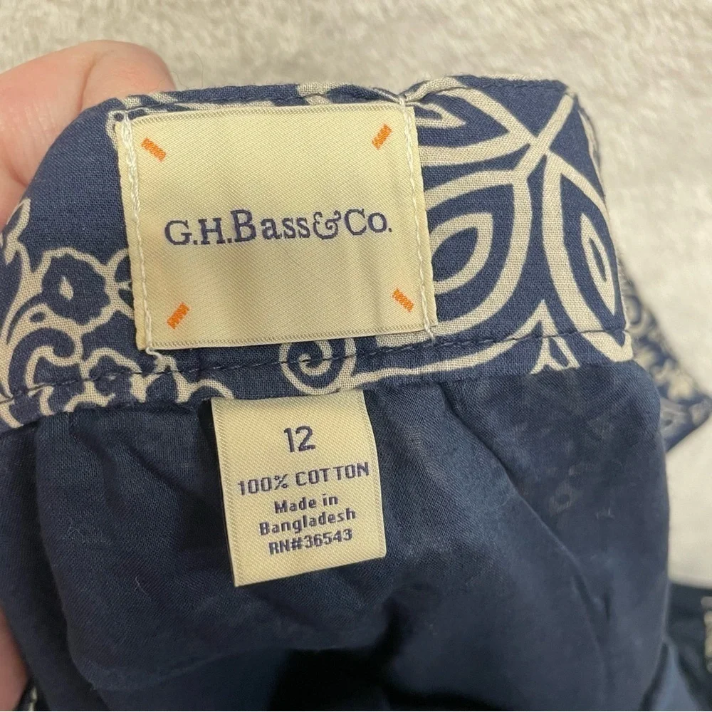 G.H. Bass & co women’s bandana print skirt cotton blue size 12 casual short